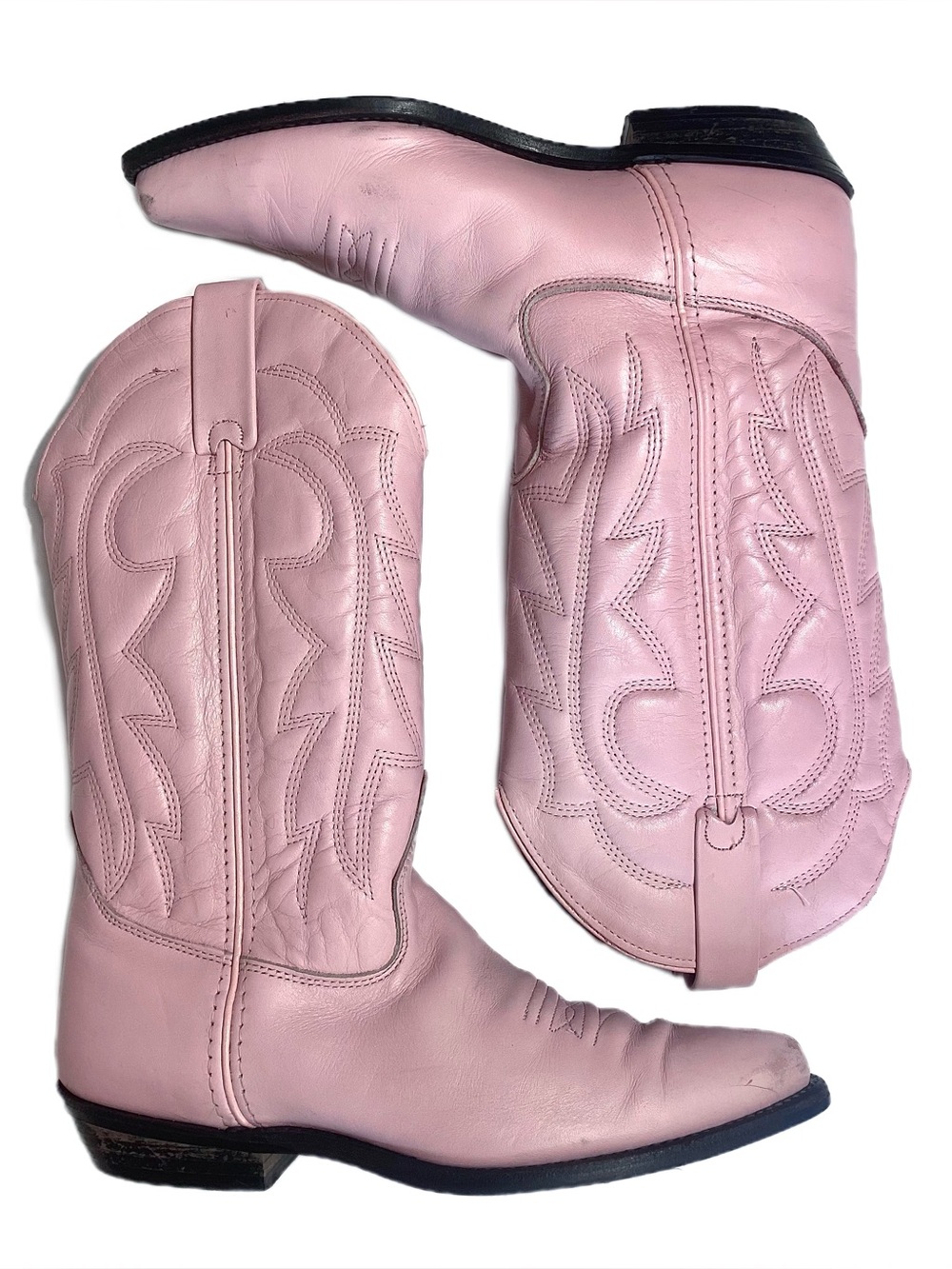 Vittorio Ricci Pink Leather Women’s Cowboy Boots Size 8